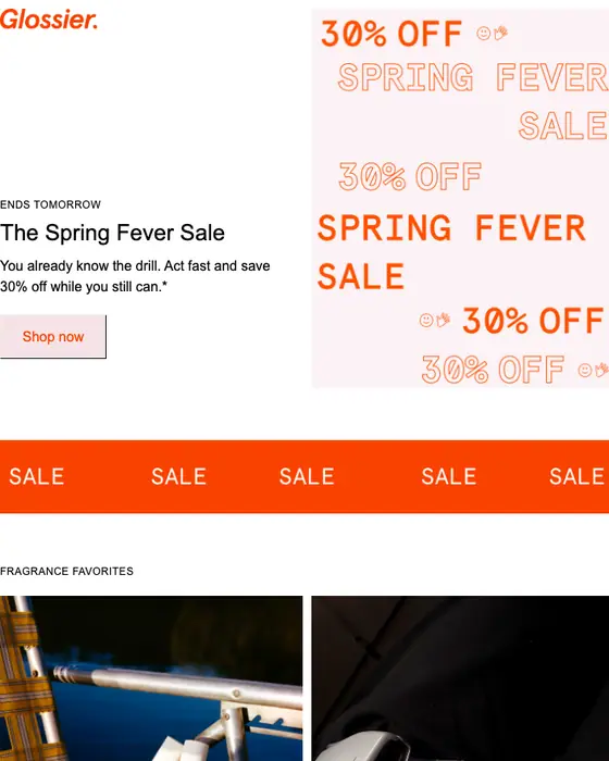 Glossier sale email