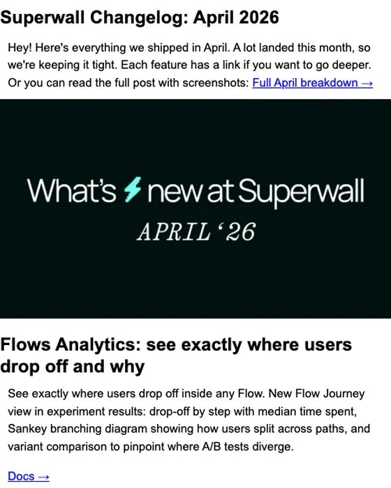 Superwall newsletter email