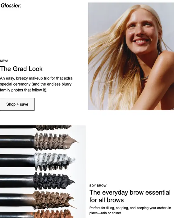 Glossier product launch email