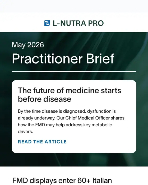 L-Nutra Professional newsletter email