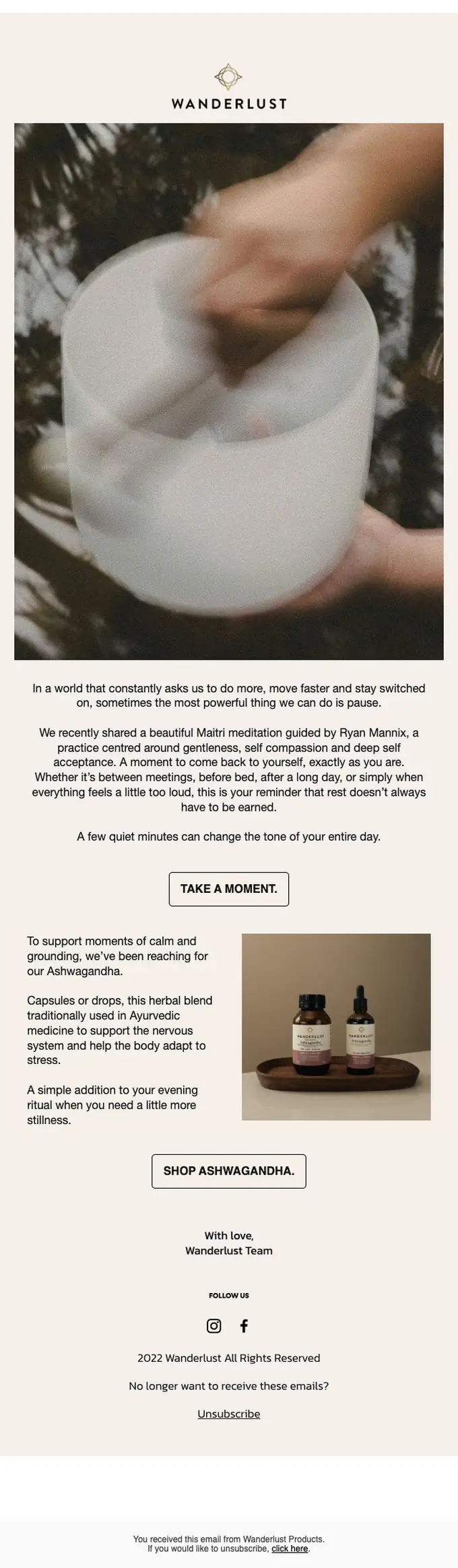 Wanderlust re engagement email, full length