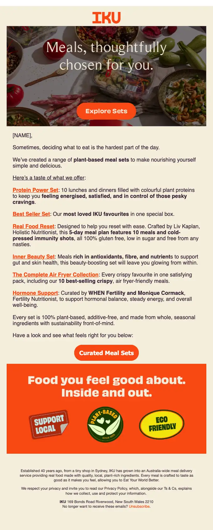 IKU promotional email, full length