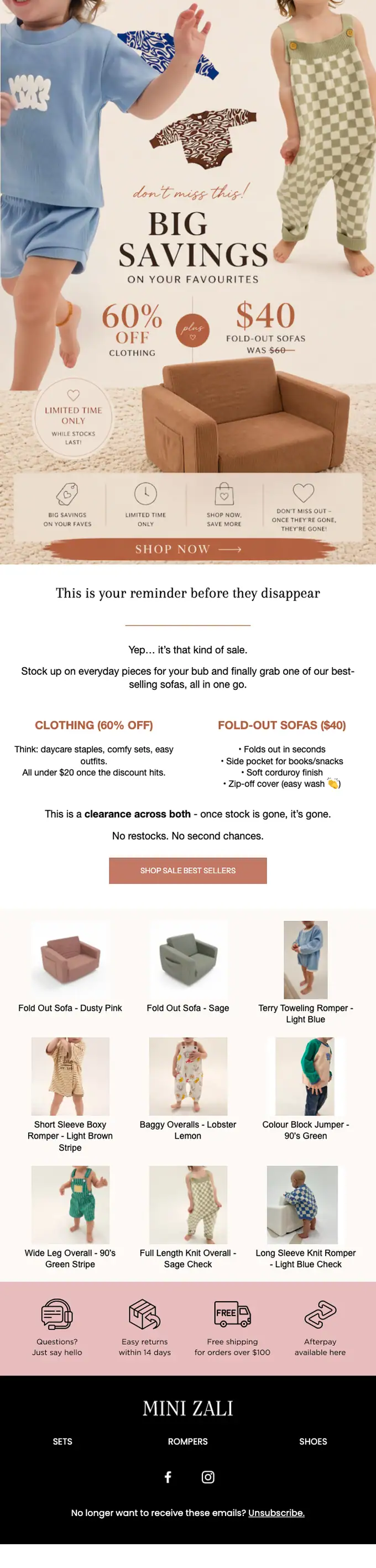 Mini Zali sale email, full length