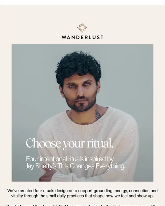Wanderlust promotional email