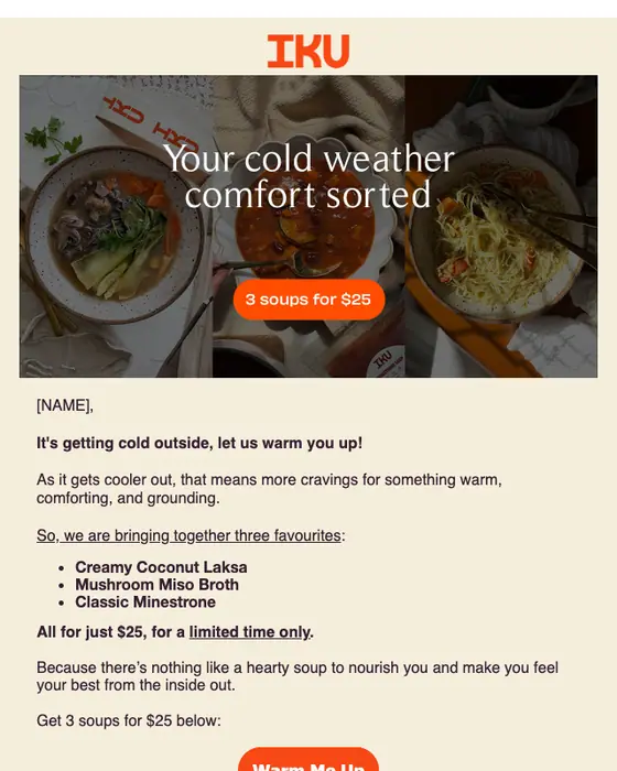 IKU discount offer email