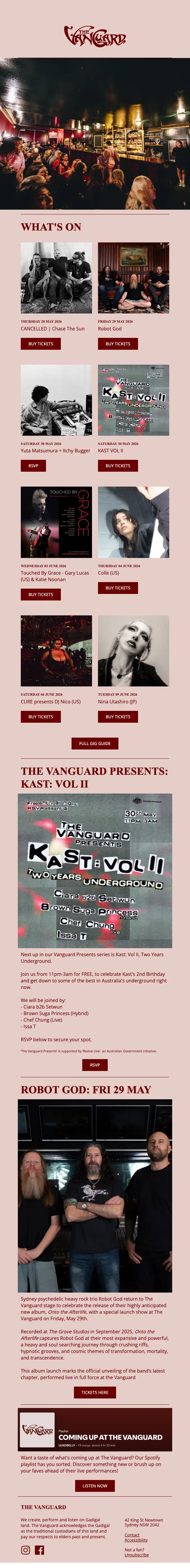 The Vanguard promotional email, full length