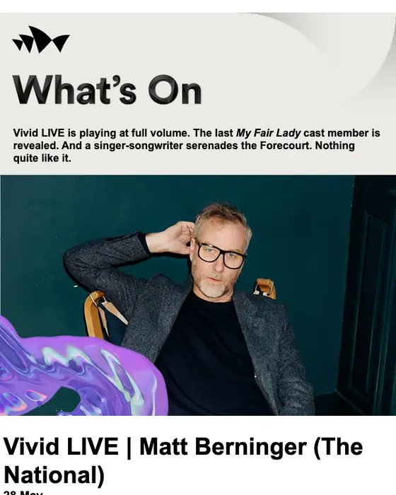Sydney Opera House newsletter email