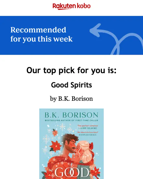 Kobo newsletter email: Our top recommendations for you this week