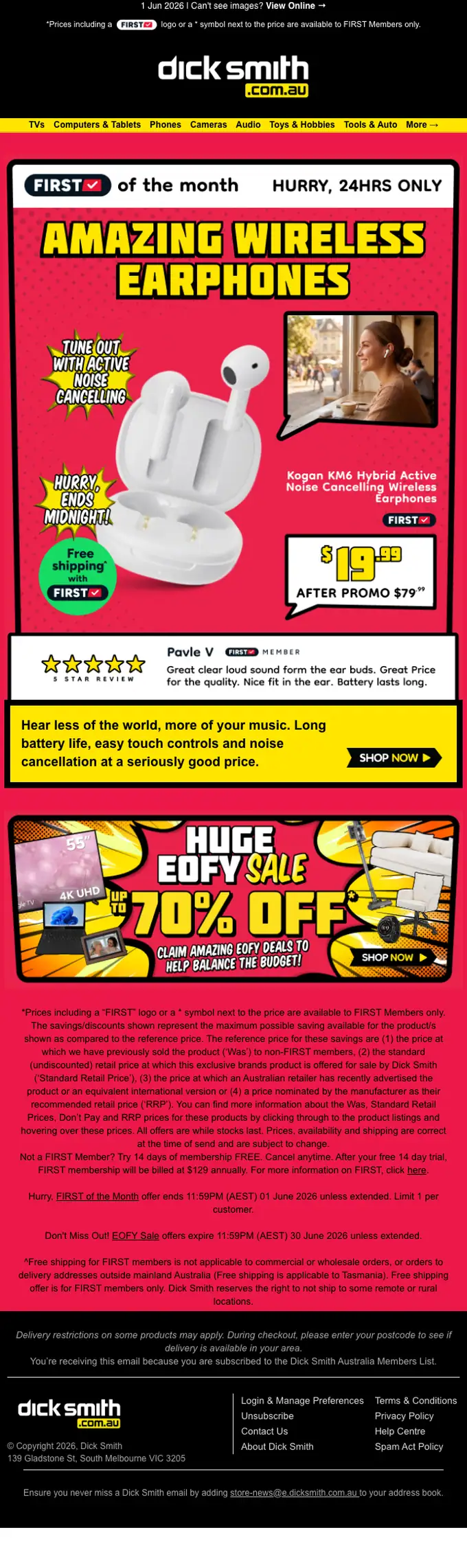 Dick Smith sale email, full length