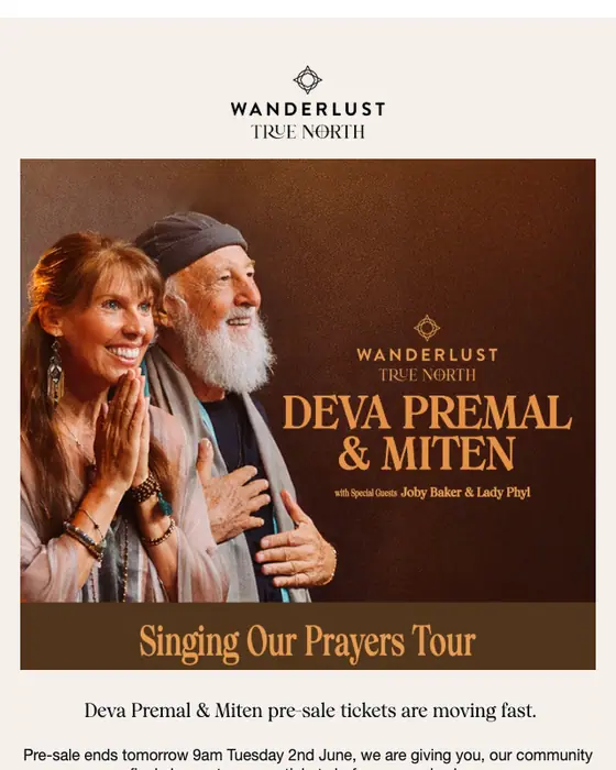 Wanderlust event invite email