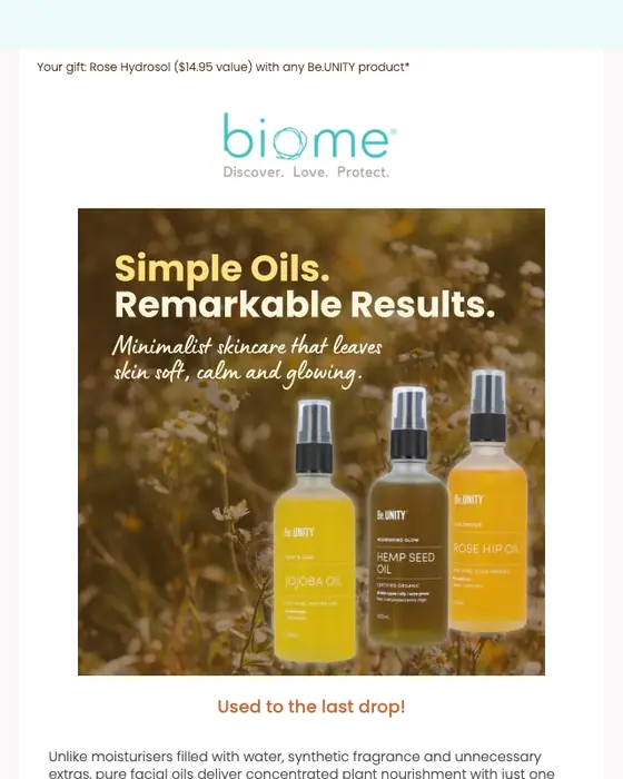 Biome promotional email