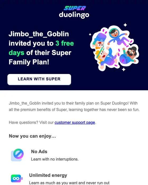 Duolingo email