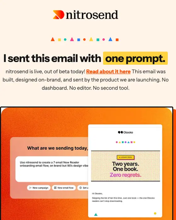 nitrosend product launch email