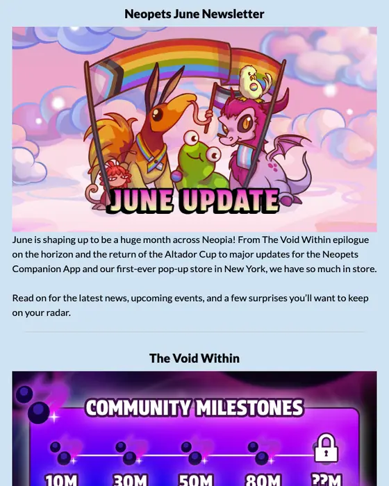 Neopets newsletter email