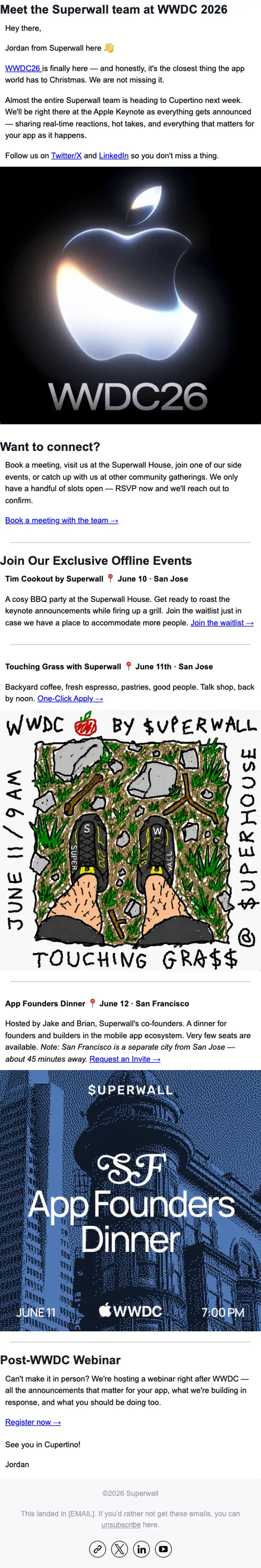 Superwall event invite email, full length