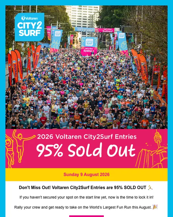 City2Surf promotional email