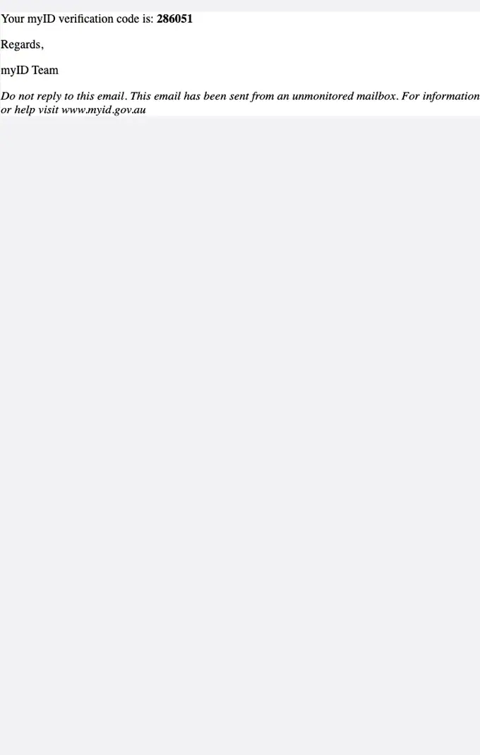 myID otp email, full length