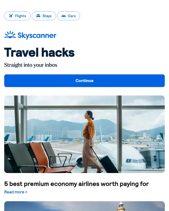Skyscanner newsletter email