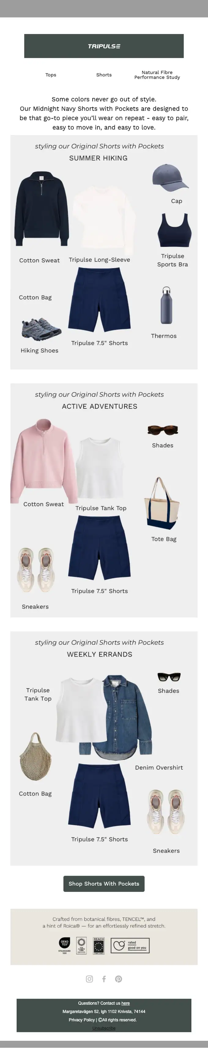 Tripulse promotional email, full length