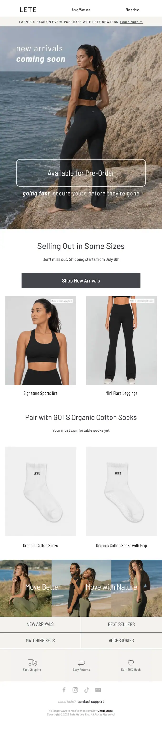 LETE ACTIVE product launch email, full length