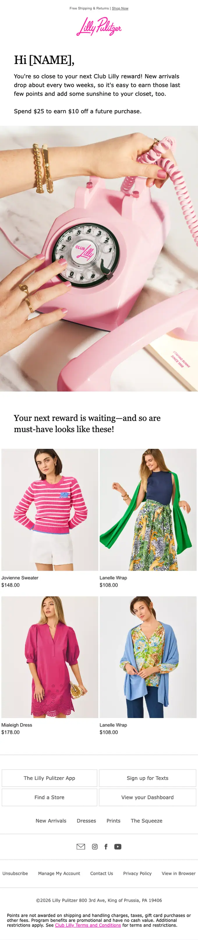 Lilly Pulitzer re engagement email, full length