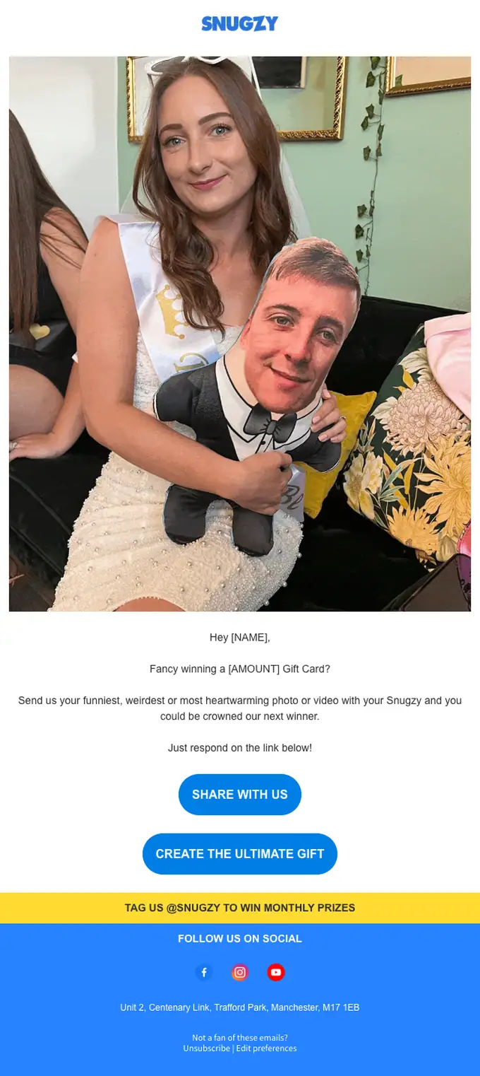 Snugzy survey email, full length