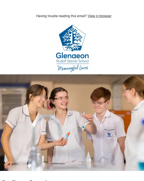 Glenaeon Foundation promotional email
