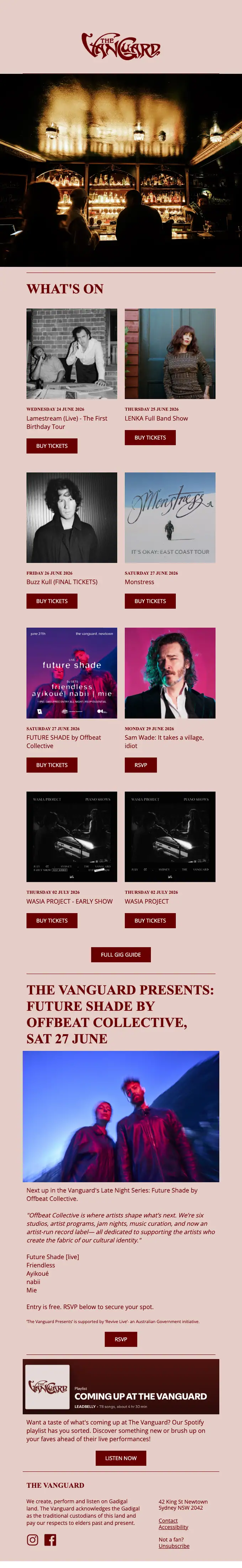 The Vanguard promotional email, full length