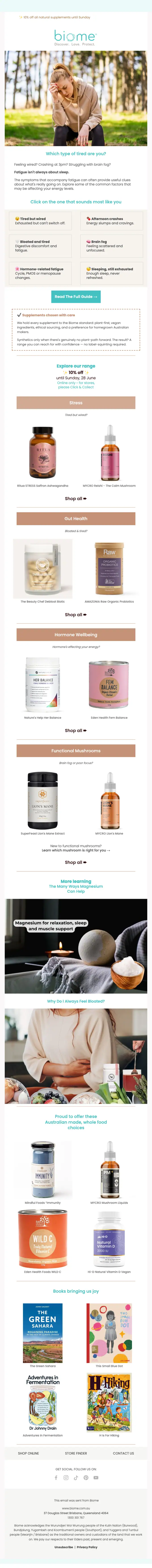 Biome promotional email, full length