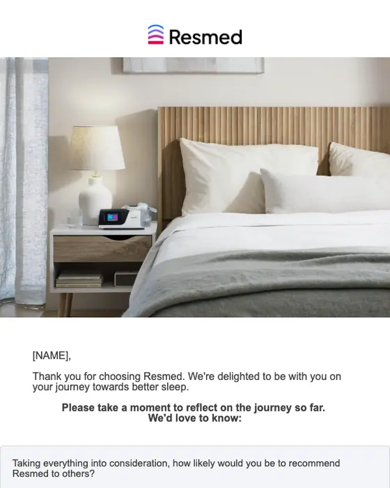 Resmed survey email