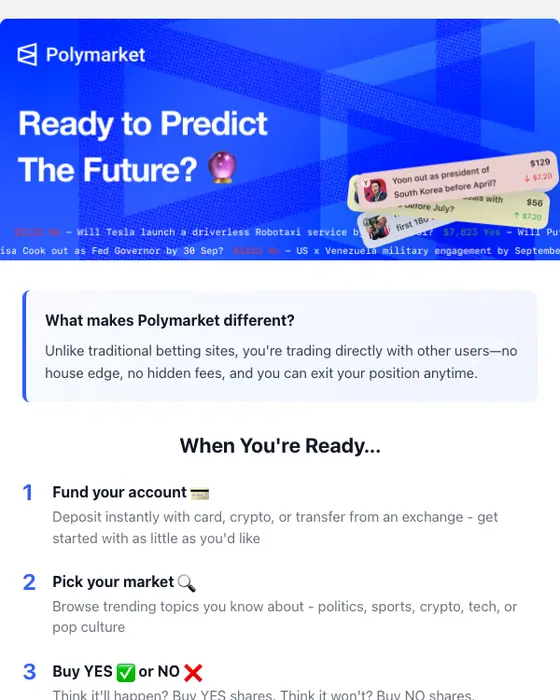 Polymarket promotional email