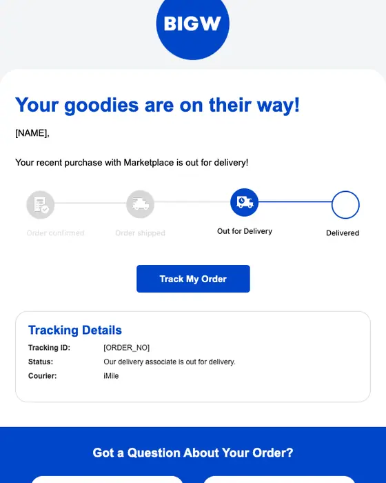 BIG W email