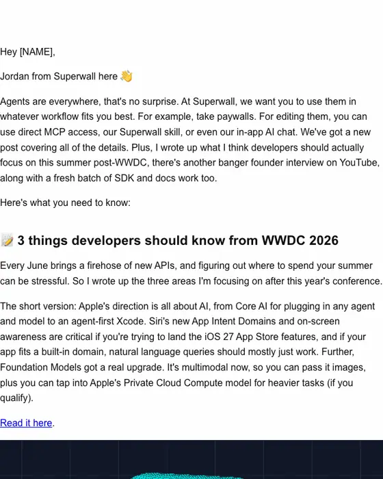 Superwall newsletter email
