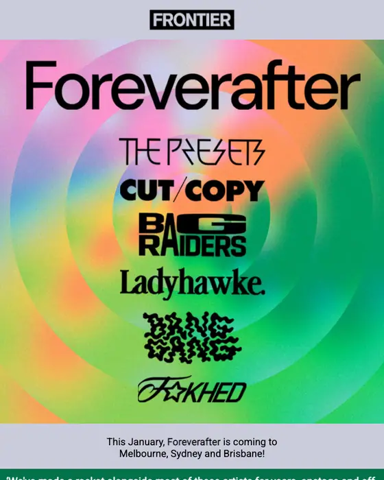 Frontier Touring event invite email