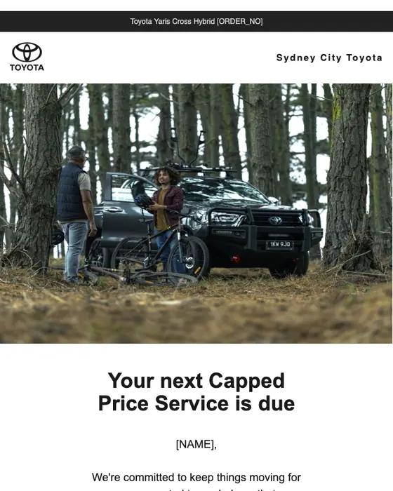 Sydney City Toyota appointment email