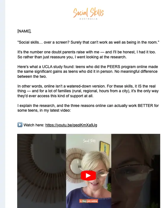 Social Skills Australia newsletter email: Can social skills really be taught online?