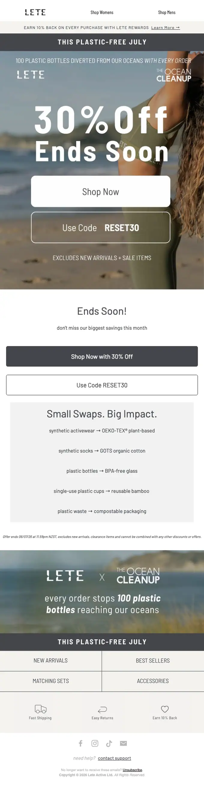 LETE ACTIVE discount offer email, full length