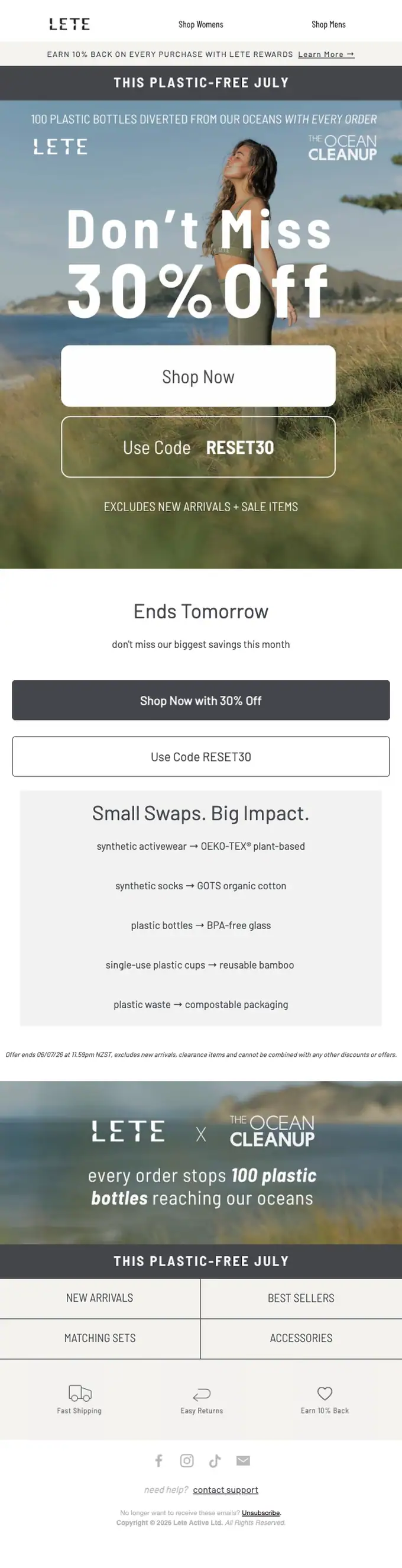 LETE ACTIVE discount offer email, full length