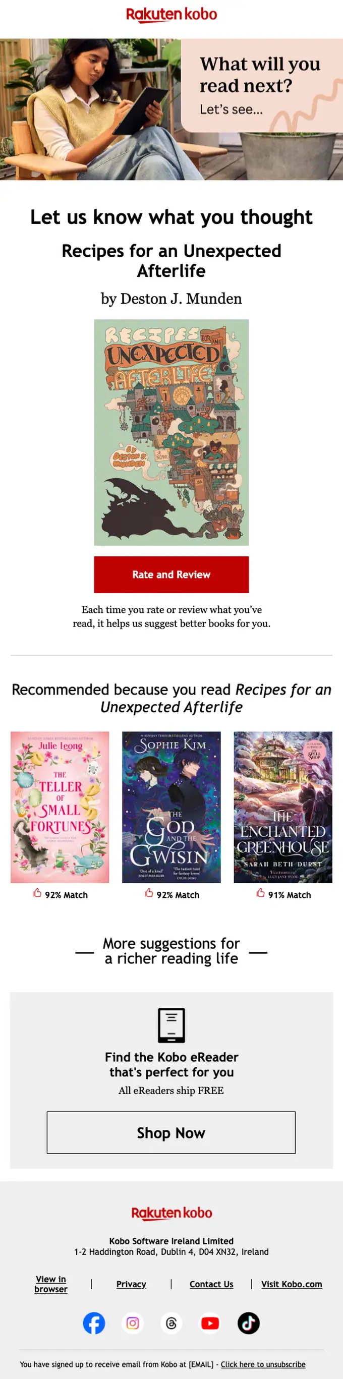 Kobo re engagement email, full length