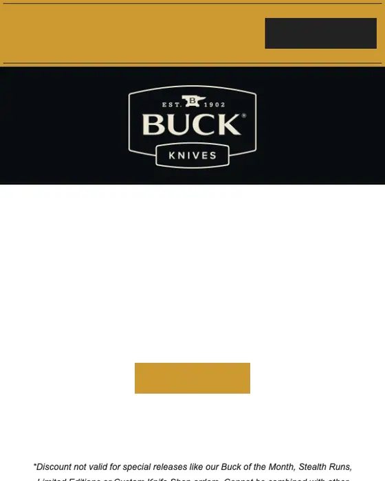 Buck Knives welcome email