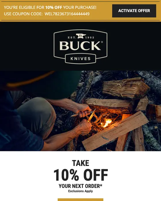 Buck Knives promotional email
