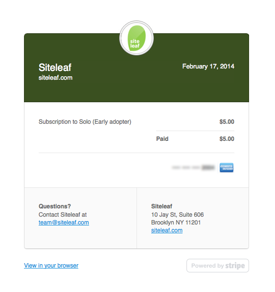 Stripe email design